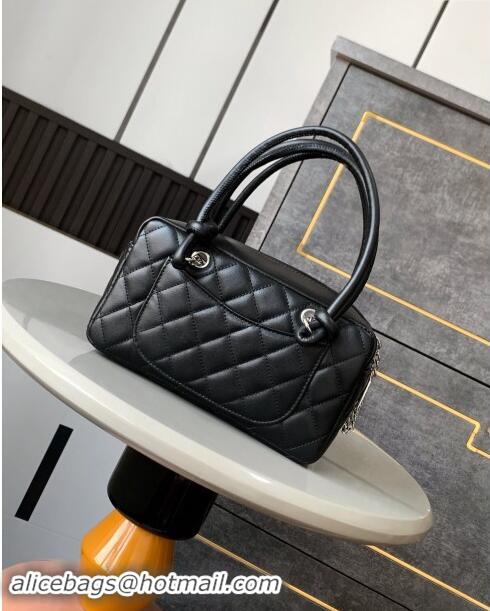 Trendy Design Chanel Quilted Calfskin Bowling bag with Maxi CC A6329 Black 2024