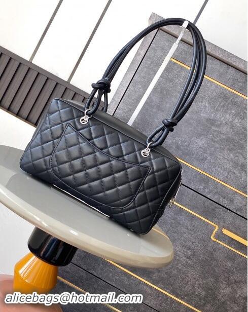 Market Sells Chanel Quilted Leather Bowling bag with Maxi CC A6329 Black 2024