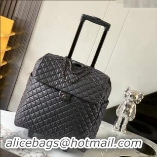 Buy Inexpensive Chanel Quilted Nylon Luggage Travel Bag 45cm A11777 Black