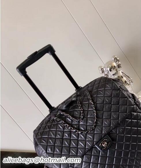 Buy Inexpensive Chanel Quilted Nylon Luggage Travel Bag 45cm A11777 Black