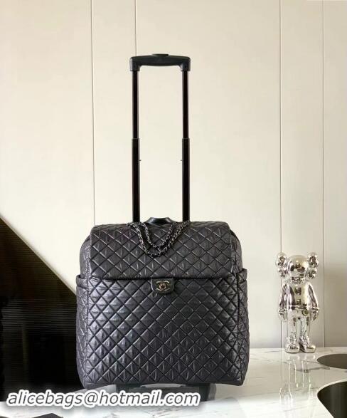 Buy Inexpensive Chanel Quilted Nylon Luggage Travel Bag 45cm A11777 Black