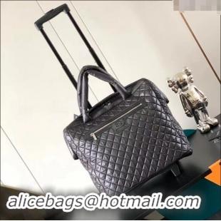 Buy Discount Chanel Quilted Nylon Luggage Travel Bag 43cm A11778 Black