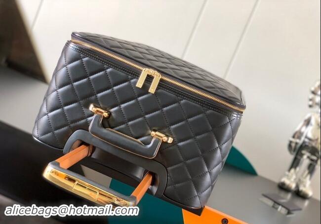 Buy Fashionable Chanel Quilted Leather Luggage Travel Bag 20 inches A11782 Black