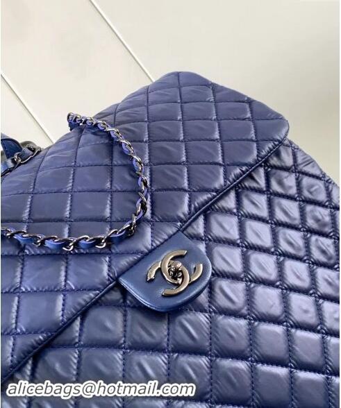 Famous Brand Chanel Quilted Nylon Luggage Travel Bag 0621 Blue