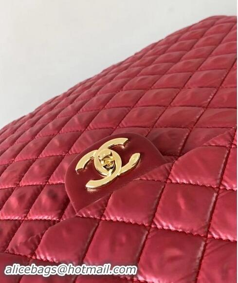 Popular Style Chanel Quilted Nylon Luggage Travel Bag 0621 Dark Red