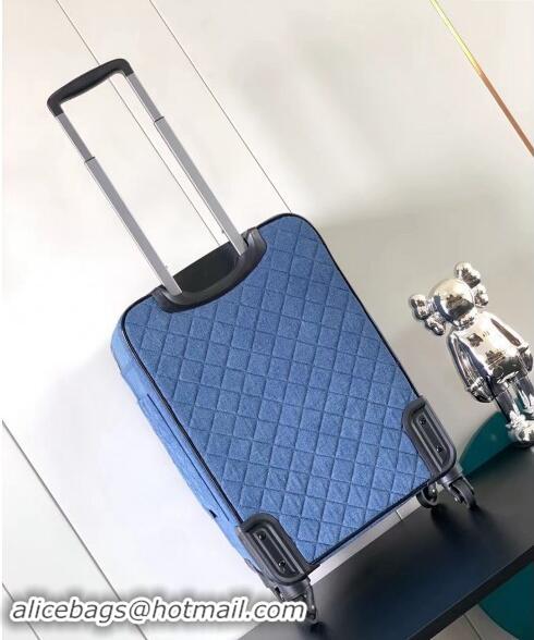 Luxurious Chanel Denim Luggage Travel Bag 20 Inches 0621 Blue