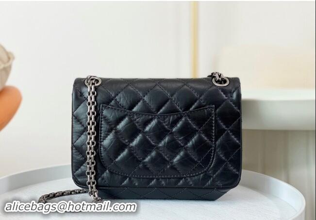 Grade Quality Chanel Reissue 2.55 Aged Calfskin Mini Flap Bag A01116 Black/Silver 2023