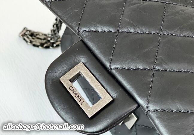 Grade Quality Chanel Reissue 2.55 Aged Calfskin Mini Flap Bag A01116 Black/Silver 2023