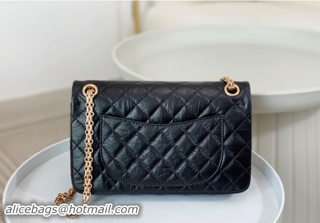 Top Grade Chanel Reissue 2.55 Aged Calfskin Large Flap Bag A37587 Black/Silver 2023