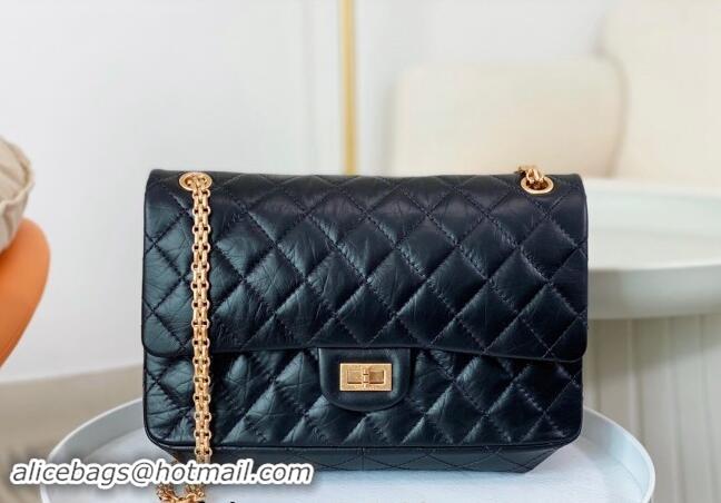 Big Discount Chanel Reissue 2.55 Aged Calfskin Large Flap Bag A37587 Black/Gold 2023