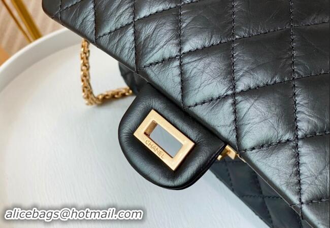 Big Discount Chanel Reissue 2.55 Aged Calfskin Large Flap Bag A37587 Black/Gold 2023