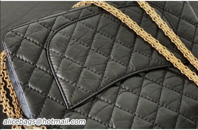 Well Crafted Chanel 2.55 Handbag in Aged Calfskin & Gold-Tone Metal A1601 Black 2024 Top Quality