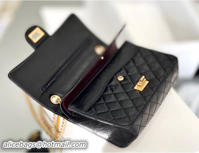 Well Crafted Chanel 2.55 Handbag in Aged Calfskin & Gold-Tone Metal A1601 Black 2024 Top Quality