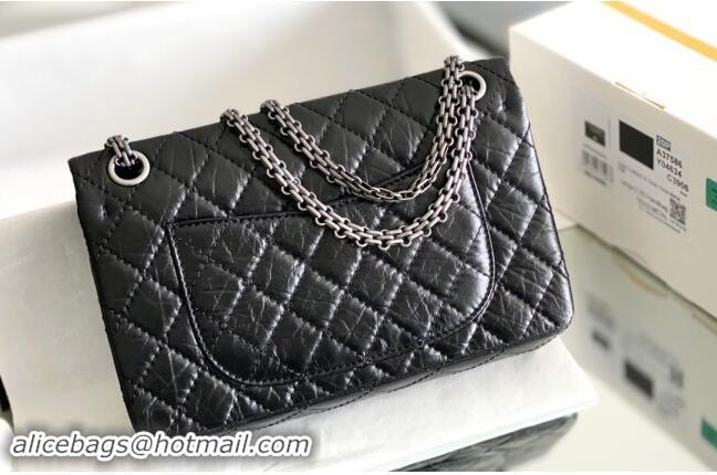 Top Design Chanel 2.55 Handbag in Aged Calfskin & Silver-Tone Metal A1601 Black 2024 Top Quality