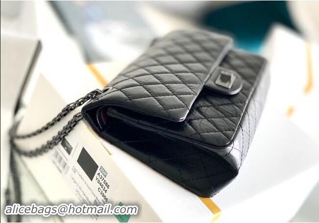 Top Design Chanel 2.55 Handbag in Aged Calfskin & Silver-Tone Metal A1601 Black 2024 Top Quality