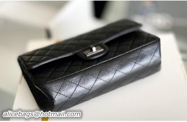 Top Design Chanel 2.55 Handbag in Aged Calfskin & Silver-Tone Metal A1601 Black 2024 Top Quality