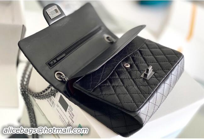 Top Design Chanel 2.55 Handbag in Aged Calfskin & Silver-Tone Metal A1601 Black 2024 Top Quality