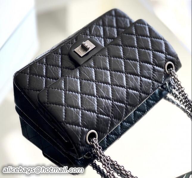 Top Design Chanel 2.55 Handbag in Aged Calfskin & Silver-Tone Metal A1601 Black 2024 Top Quality