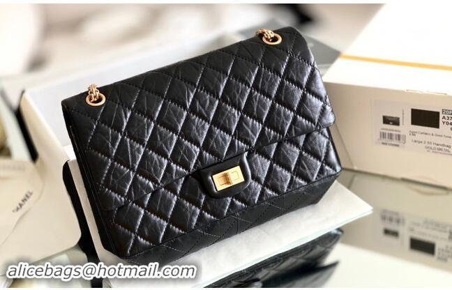 Promotional Chanel Large 2.55 Handbag in Aged Calfskin & Gold-Tone Metal A1602 Black 2024 Top Quality