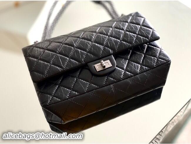 Best Price Chanel Large 2.55 Handbag in Aged Calfskin & Silver-Tone Metal A1602 Black 2024 Top Quality