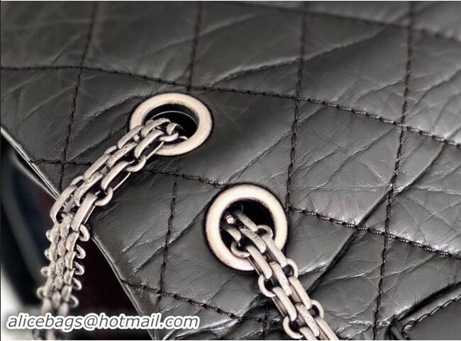 Best Price Chanel Large 2.55 Handbag in Aged Calfskin & Silver-Tone Metal A1602 Black 2024 Top Quality