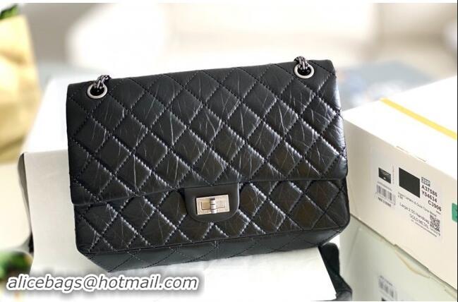 Best Price Chanel Large 2.55 Handbag in Aged Calfskin & Silver-Tone Metal A1602 Black 2024 Top Quality