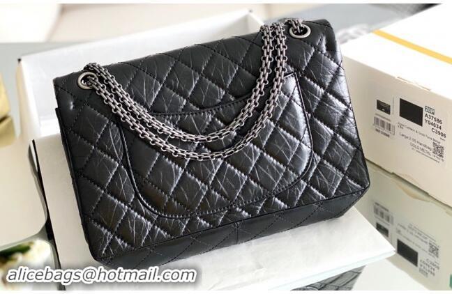 Best Price Chanel Large 2.55 Handbag in Aged Calfskin & Silver-Tone Metal A1602 Black 2024 Top Quality