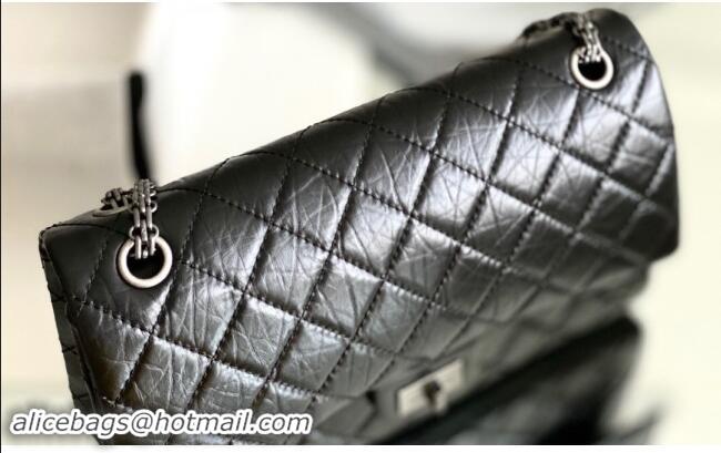 Best Price Chanel Large 2.55 Handbag in Aged Calfskin & Silver-Tone Metal A1602 Black 2024 Top Quality