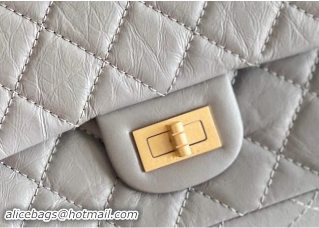 Discount Chanel Large 2.55 Handbag in Aged Calfskin & Gold-Tone Metal A1603 Grey 2024 Top Quality