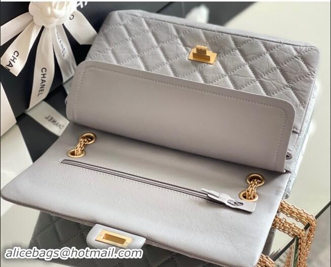 Discount Chanel Large 2.55 Handbag in Aged Calfskin & Gold-Tone Metal A1603 Grey 2024 Top Quality