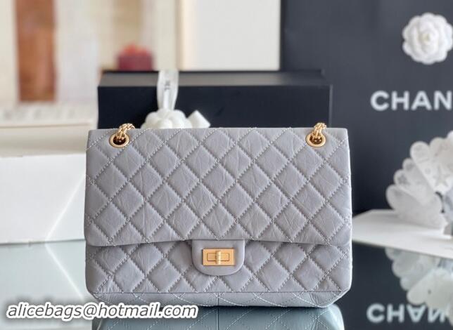 Discount Chanel Large 2.55 Handbag in Aged Calfskin & Gold-Tone Metal A1603 Grey 2024 Top Quality