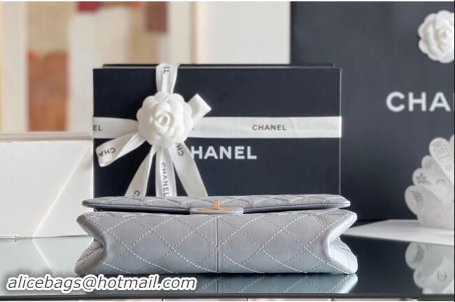 Discount Chanel Large 2.55 Handbag in Aged Calfskin & Gold-Tone Metal A1603 Grey 2024 Top Quality