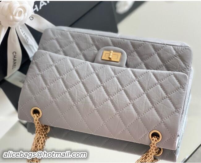 Discount Chanel Large 2.55 Handbag in Aged Calfskin & Gold-Tone Metal A1603 Grey 2024 Top Quality