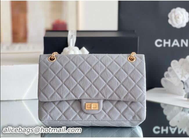 Discount Chanel Large 2.55 Handbag in Aged Calfskin & Gold-Tone Metal A1603 Grey 2024 Top Quality