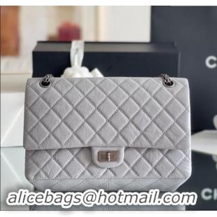 Buy Chanel Large 2.55 Handbag in Aged Calfskin & Silver-Tone Metal A1603 Grey 2024 Top Quality