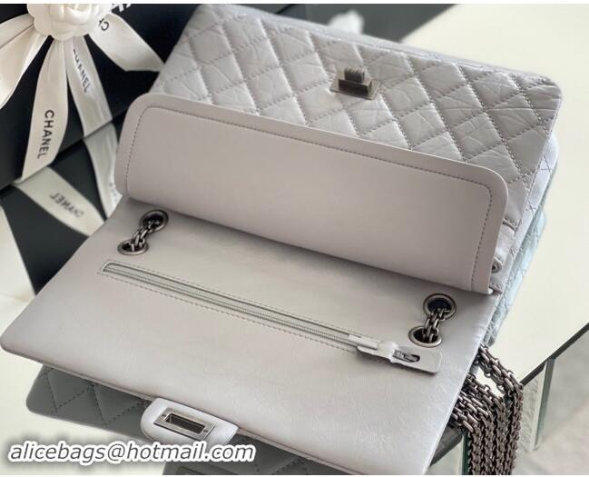 Buy Chanel Large 2.55 Handbag in Aged Calfskin & Silver-Tone Metal A1603 Grey 2024 Top Quality