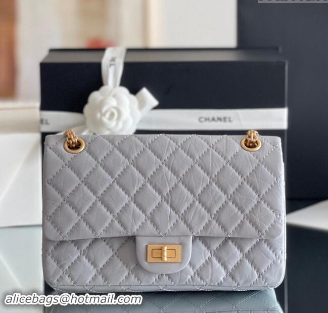 Modern Classic Chanel 2.55 Handbag in Aged Calfskin & Gold-Tone Metal A1603 Grey 2024 Top Quality