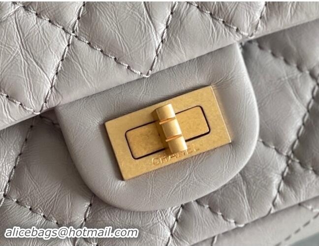 Modern Classic Chanel 2.55 Handbag in Aged Calfskin & Gold-Tone Metal A1603 Grey 2024 Top Quality