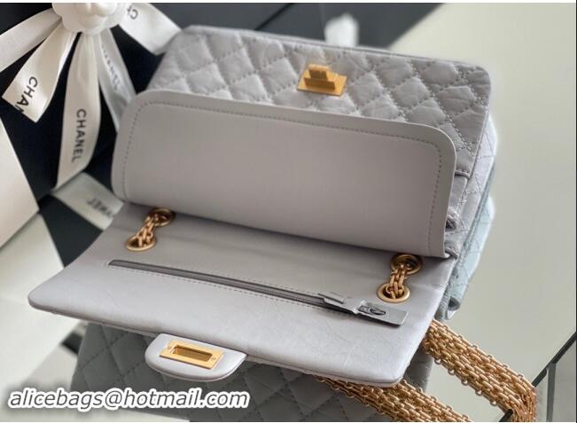 Modern Classic Chanel 2.55 Handbag in Aged Calfskin & Gold-Tone Metal A1603 Grey 2024 Top Quality