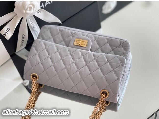 Modern Classic Chanel 2.55 Handbag in Aged Calfskin & Gold-Tone Metal A1603 Grey 2024 Top Quality