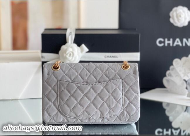 Modern Classic Chanel 2.55 Handbag in Aged Calfskin & Gold-Tone Metal A1603 Grey 2024 Top Quality