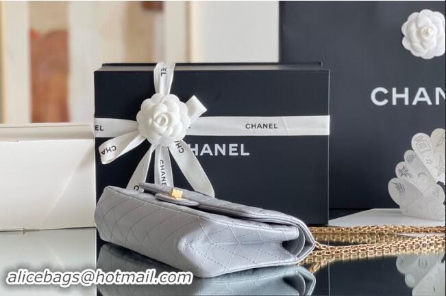 Modern Classic Chanel 2.55 Handbag in Aged Calfskin & Gold-Tone Metal A1603 Grey 2024 Top Quality