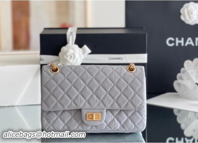 Modern Classic Chanel 2.55 Handbag in Aged Calfskin & Gold-Tone Metal A1603 Grey 2024 Top Quality