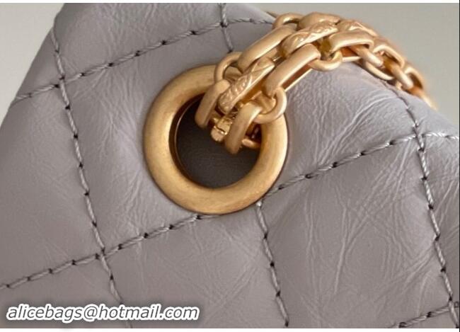 Modern Classic Chanel 2.55 Handbag in Aged Calfskin & Gold-Tone Metal A1603 Grey 2024 Top Quality