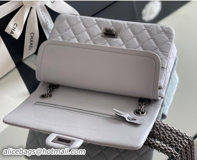 Well Crafted Chanel 2.55 Handbag in Aged Calfskin & Silver-Tone Metal A1603 Grey 2024 Top Quality