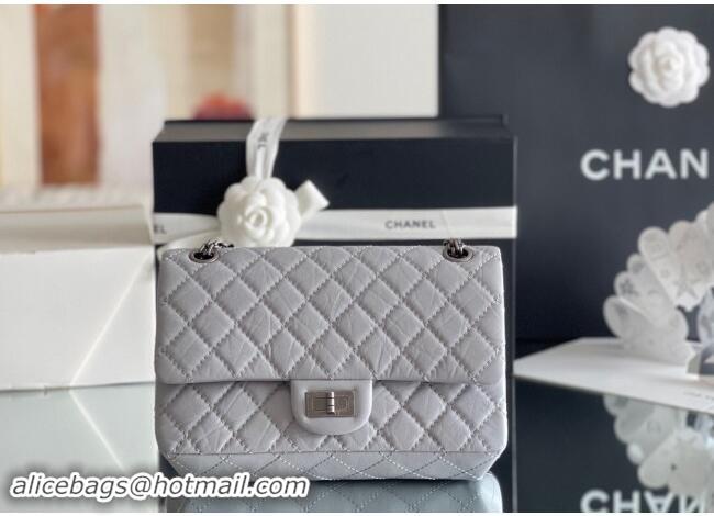 Well Crafted Chanel 2.55 Handbag in Aged Calfskin & Silver-Tone Metal A1603 Grey 2024 Top Quality