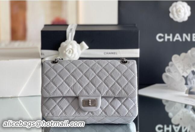 Well Crafted Chanel 2.55 Handbag in Aged Calfskin & Silver-Tone Metal A1603 Grey 2024 Top Quality