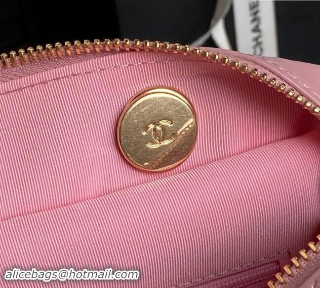 Famous Brand Chanel Shiny Calfskin Large Bowling Bag with Pockets AS4933 Light Pink 2024