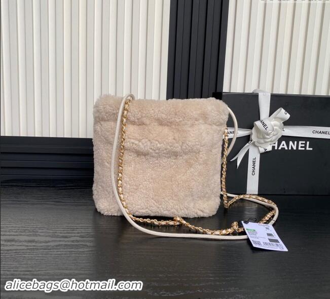 Pretty Style Chanel Shearling 22 Mini Shopping bag AS3980 Pale Pink 2024