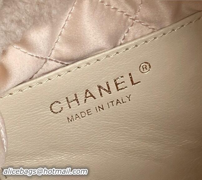 Pretty Style Chanel Shearling 22 Mini Shopping bag AS3980 Pale Pink 2024